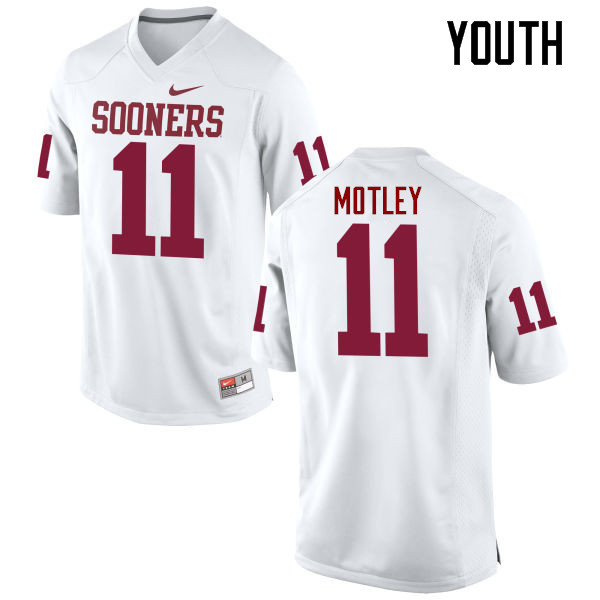 Youth Oklahoma Sooners #11 Parnell Motley College Football Jerseys Game-White - Click Image to Close